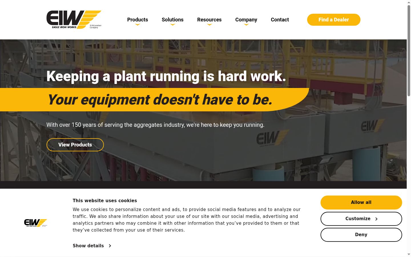 Screenshot of the consent banner shown before any interaction