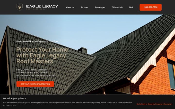 Screenshot of eaglelegacyroofmasters.com