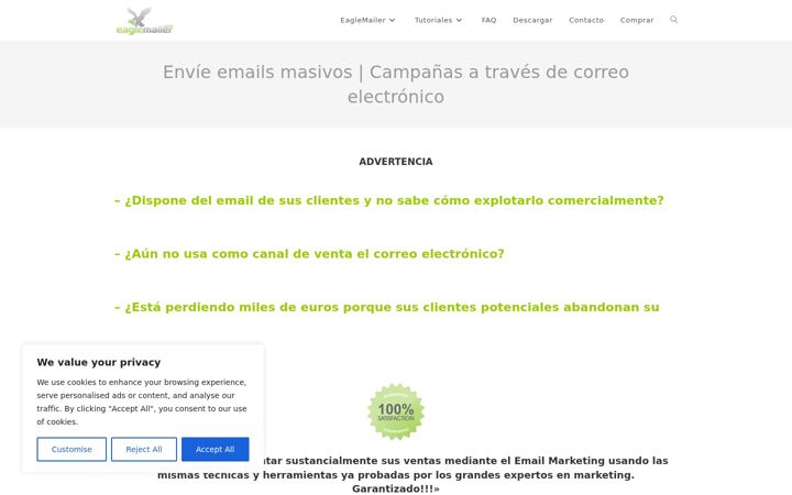 Screenshot of eaglemailer.com