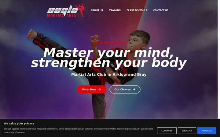 Екранна снимка на eaglemartialarts.ie