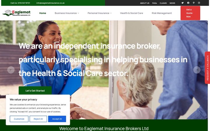 Екранна снимка на eaglematinsurance.co.uk