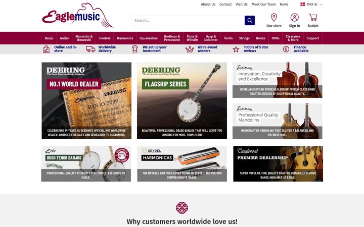 Screenshot of eaglemusicshop.com