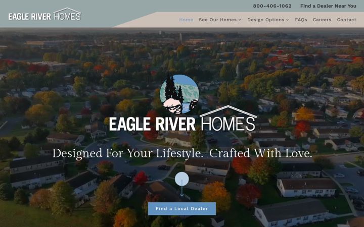 Kuvakaappaus sivustosta eagleriverhomes.net