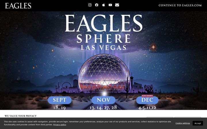 Screenshot of eagles.com