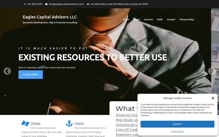 Screenshot of eaglescapitaladvisors.com