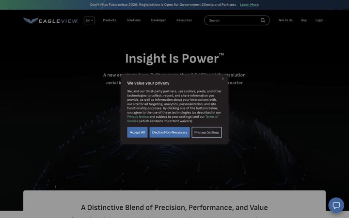 Screenshot of eagleview.com