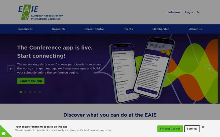 Screenshot of eaie.org