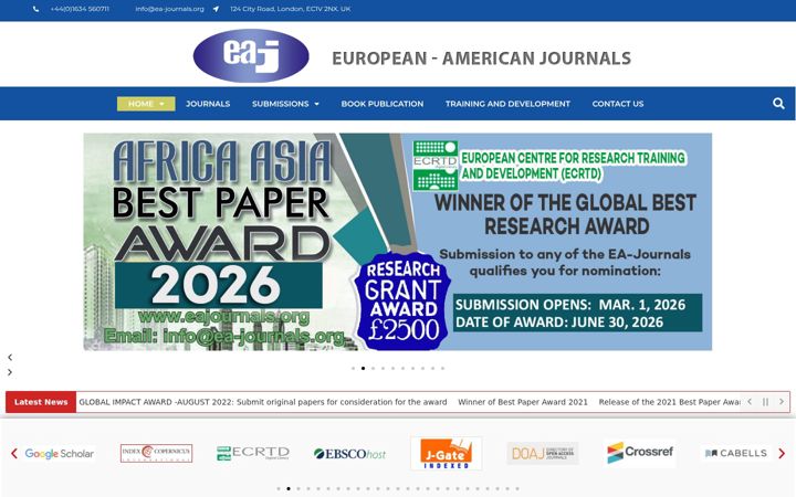 Screenshot of eajournals.org