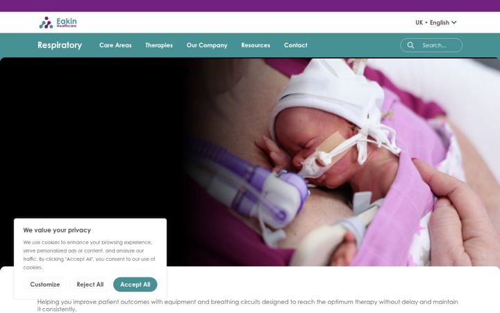 Screenshot of eakinrespiratory.com