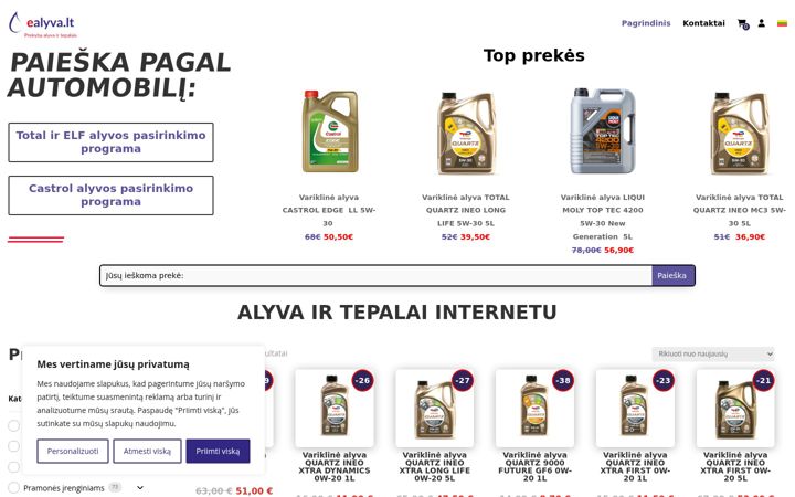 Snímek obrazovky ealyva.lt