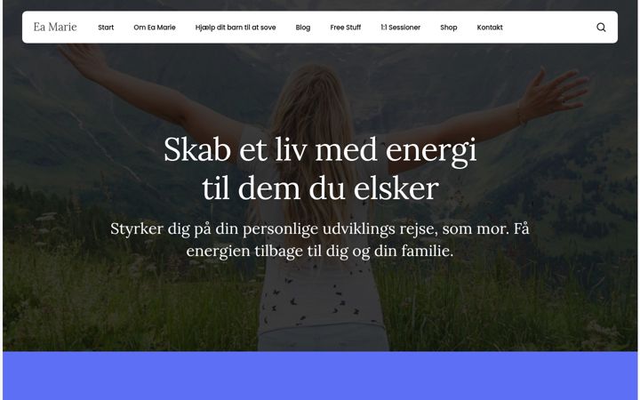 Ekraanipilt saidist eamarie.dk