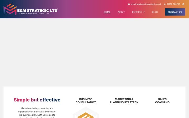 Screenshot van eandmstrategic.co.uk