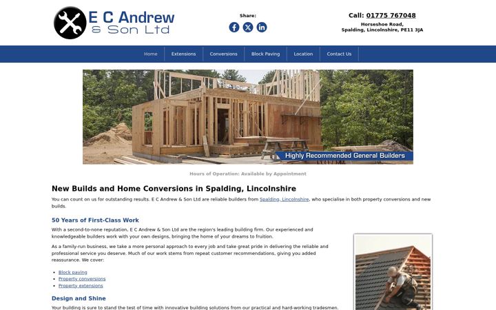 Captură de ecran a eandrewbuilderspalding.co.uk
