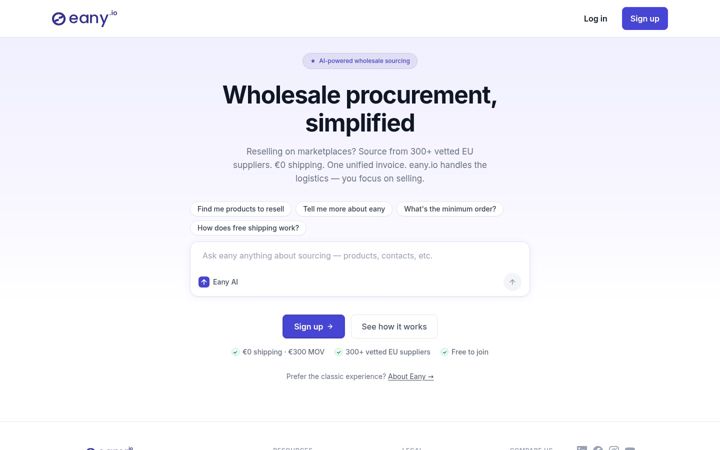 Screenshot stránky eany.io