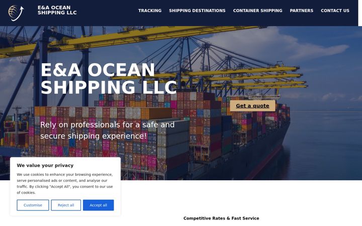 Screenshot of eaoshipping.com