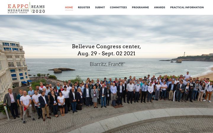 Snímek obrazovky eappc-beams2020.org