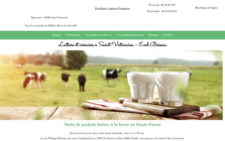Screenshot of earl-boissou-produits-laitiers-bio.fr