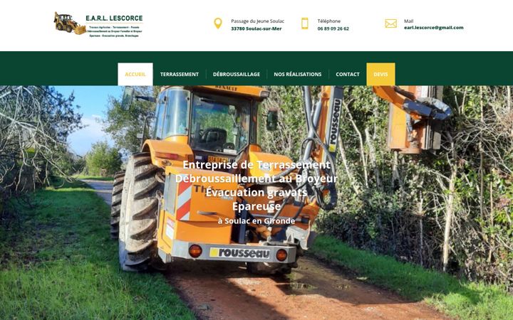 Screenshot of earl-lescorce.fr