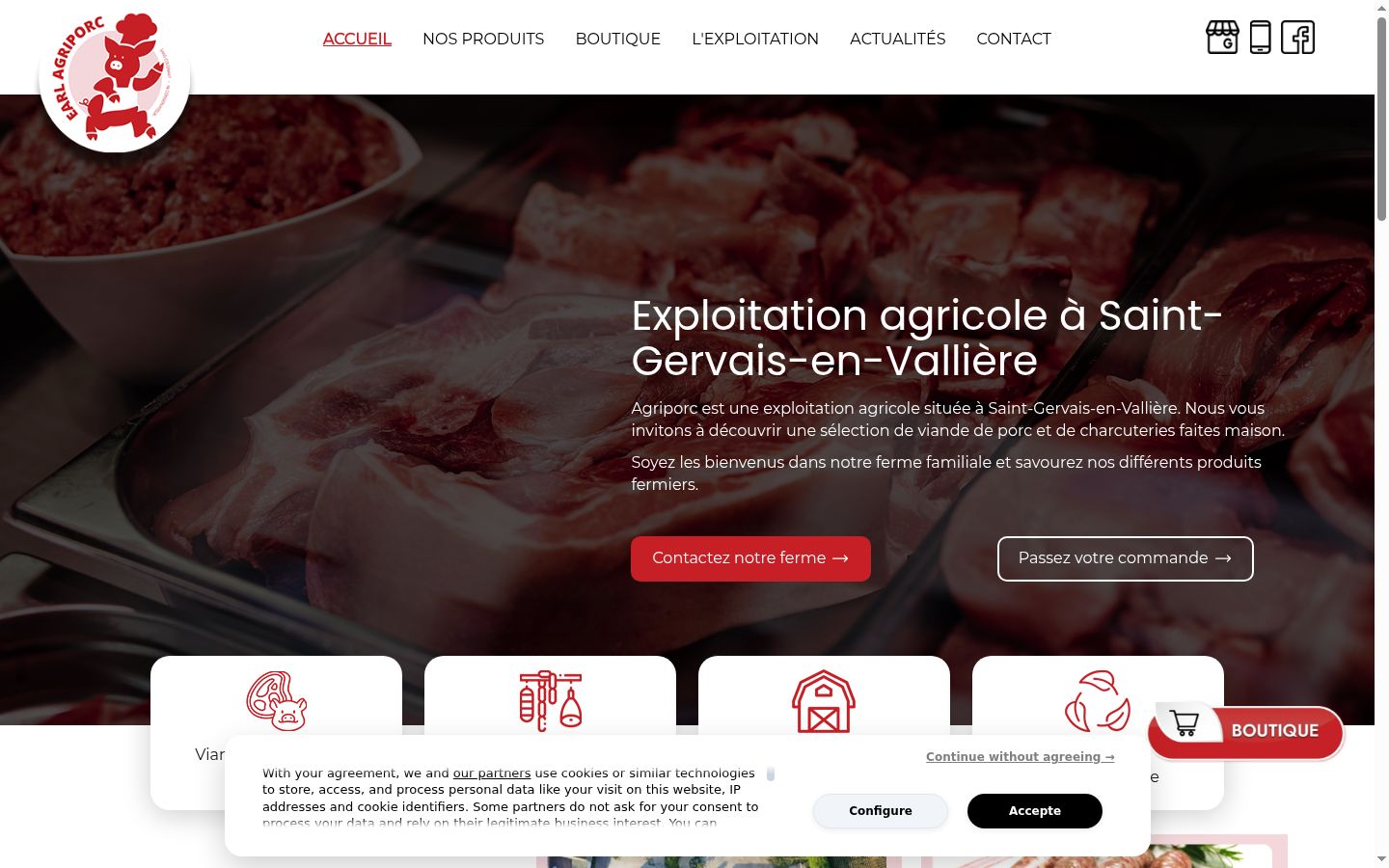 Screenshot del banner di consenso mostrato prima di qualsiasi interazione