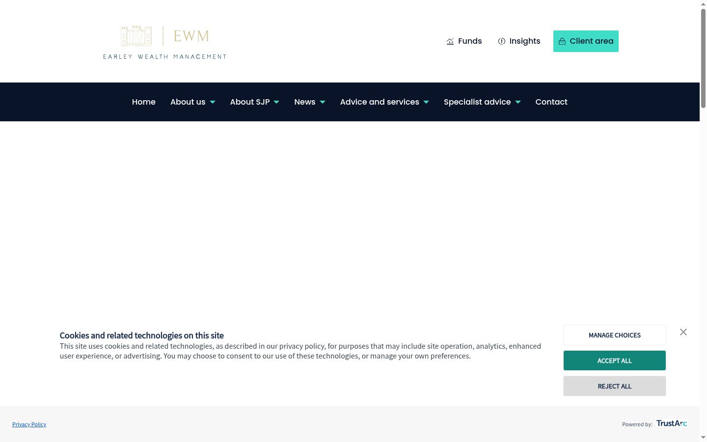 Screenshot del banner di consenso mostrato prima di qualsiasi interazione