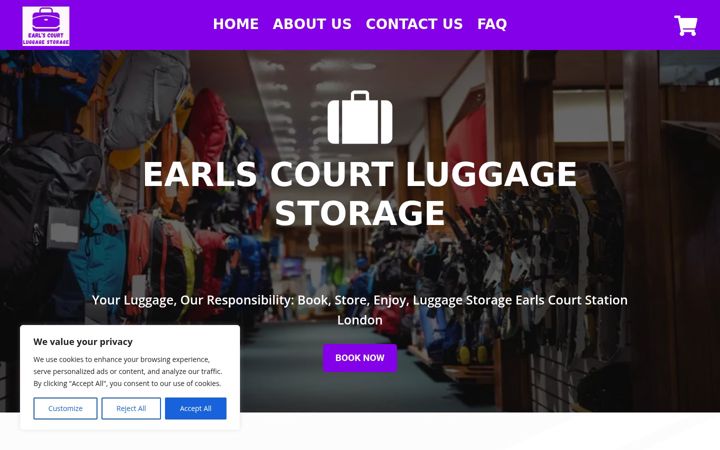 Screenshot of earlscourtluggagestorage.com