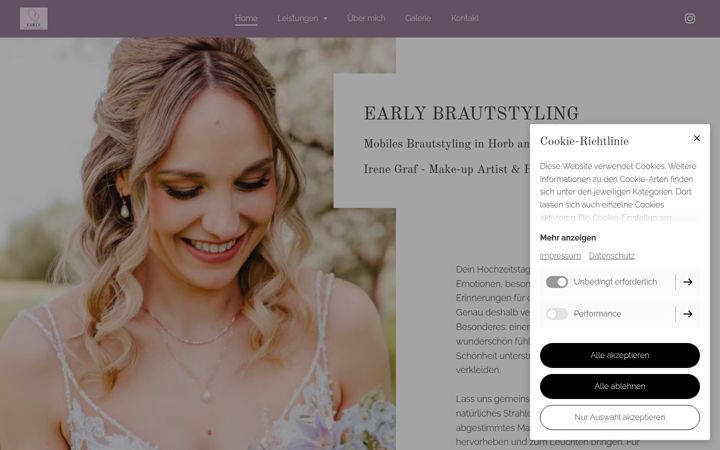 Screenshot of early-brautstyling.de