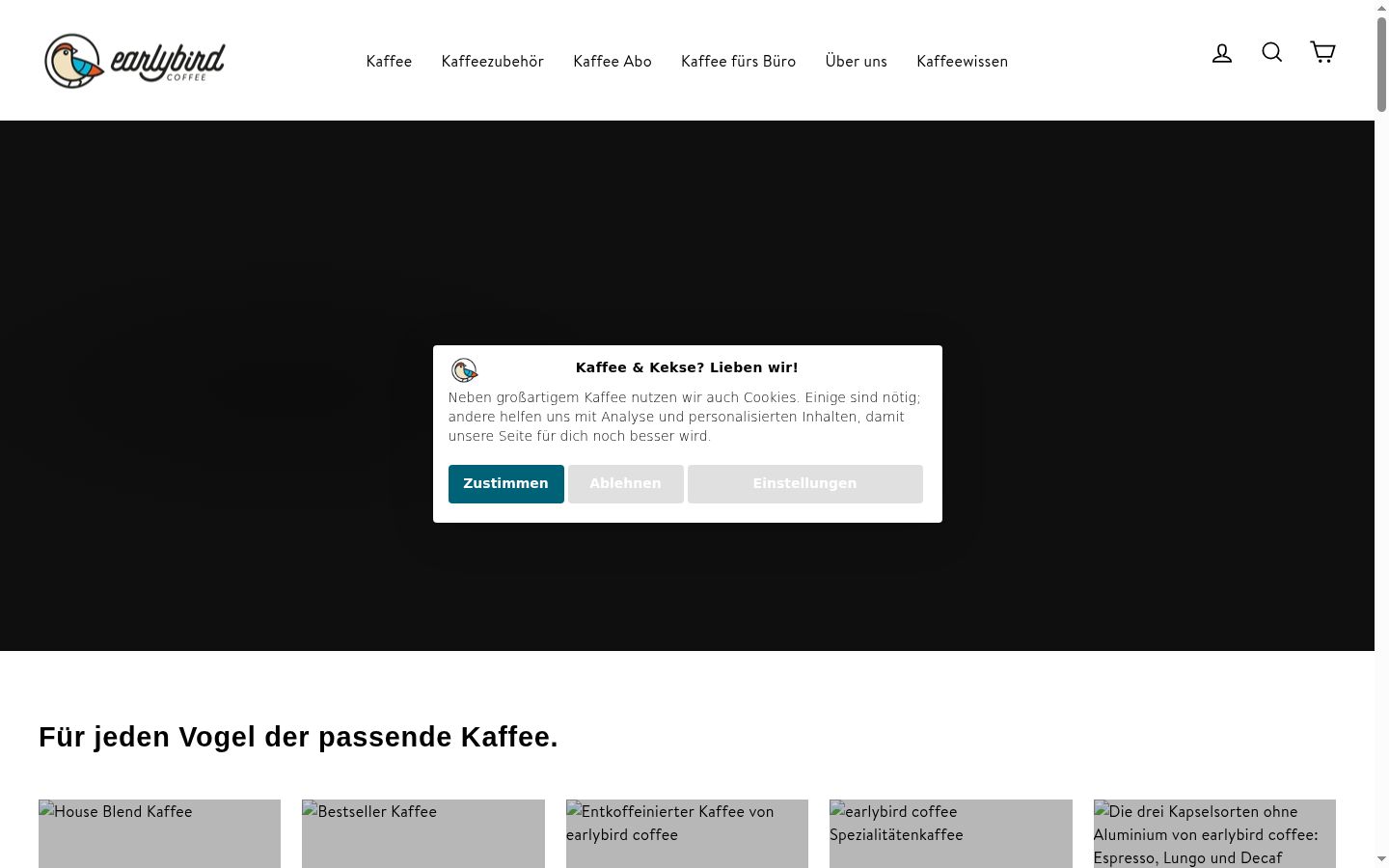 Screenshot of the consent banner shown before any interaction