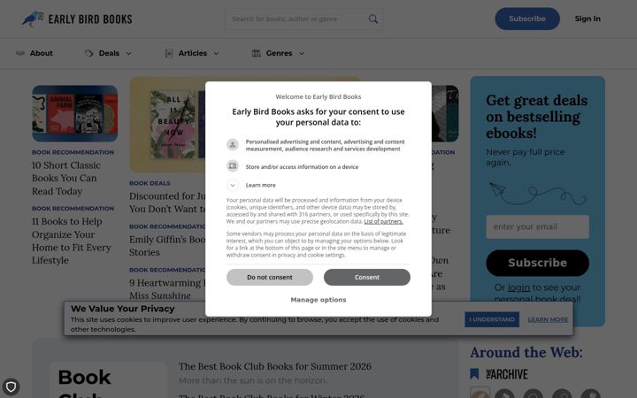 Screenshot of earlybirdbooks.com