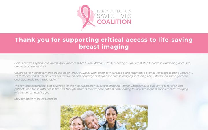 Screenshot of earlydetectionwi.com