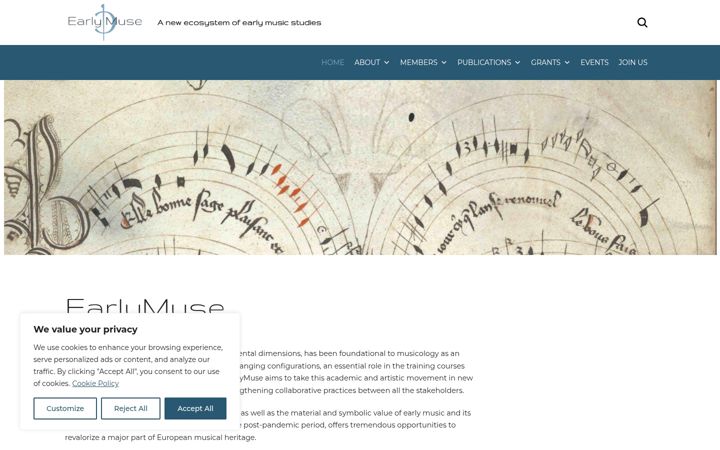 Snímek obrazovky earlymuse.eu