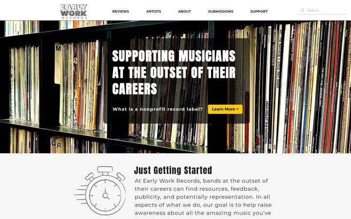 Screenshot of earlyworkrecords.com