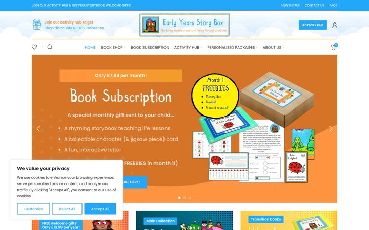 Screenshot of earlyyearsstorybox.com