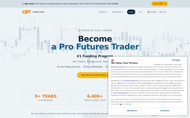 Screenshot of earn2trade.com