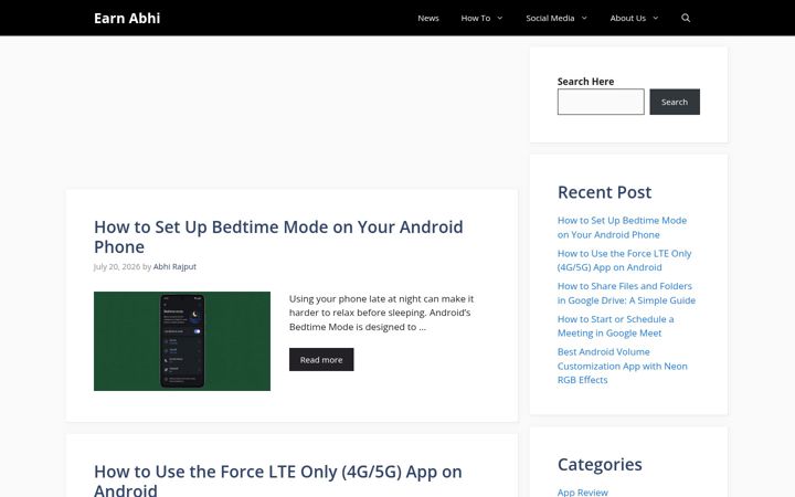 Screenshot of earnabhi.in