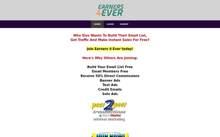 Screenshot of earners4ever.com
