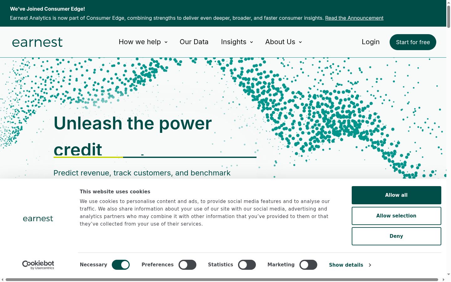 Screenshot of the consent banner shown before any interaction
