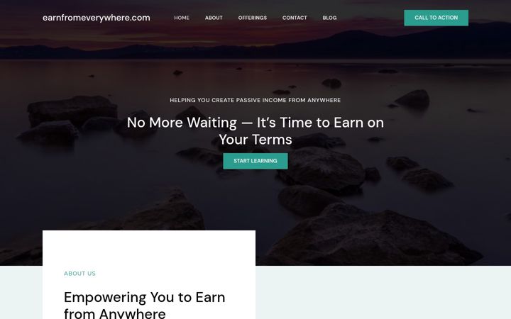 Screenshot of earnfromeverywhere.com