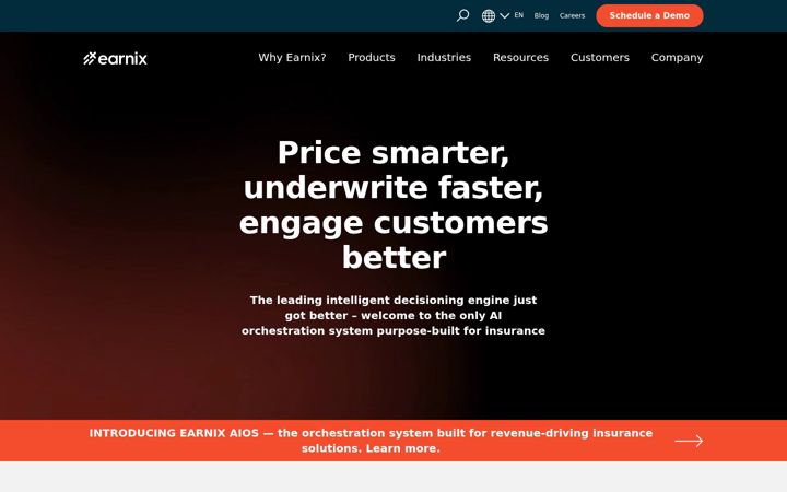 Screenshot of earnix.com