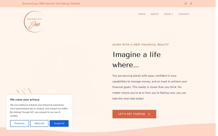 Screenshot of earnmorewithjess.com