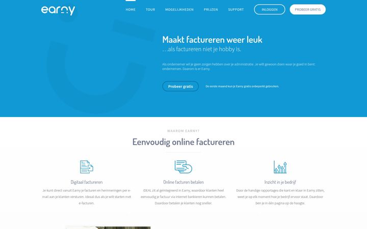 Skærmbillede af earny.nl