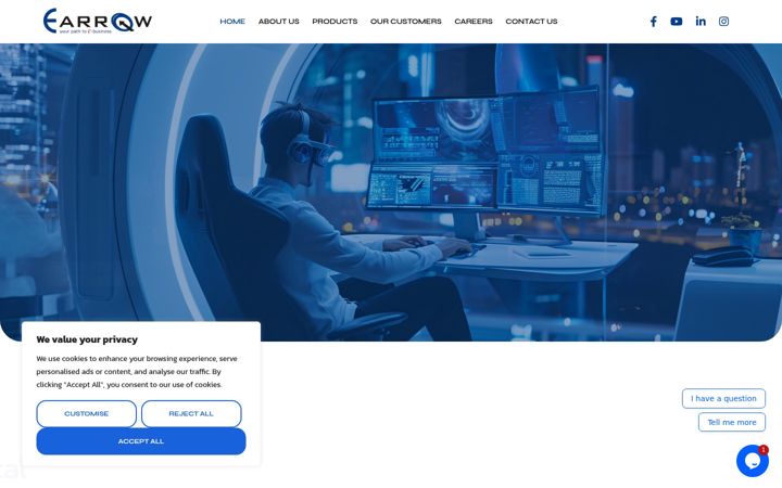 Snímek obrazovky earrow.net