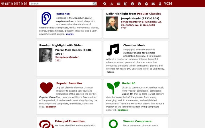 Captură de ecran a earsense.org