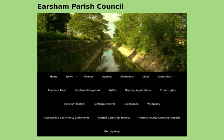 Screenshot of earsham-pc.gov.uk