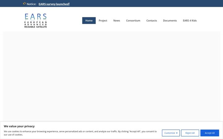 Snímek obrazovky earsproject.eu