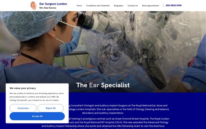Screenshot of earsurgeonlondon.co.uk
