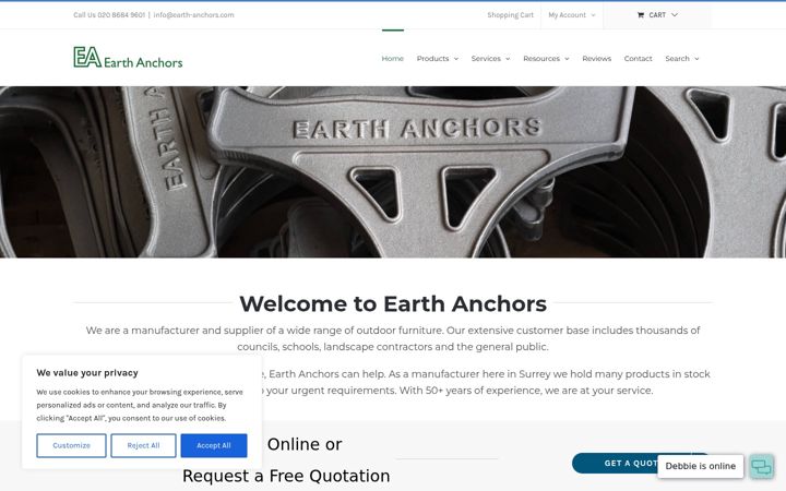 Screenshot of earth-anchors.com