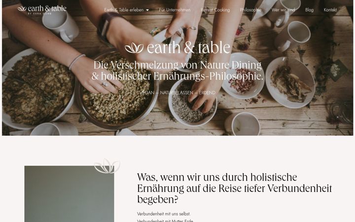 Screenshot of earth-and-table.de