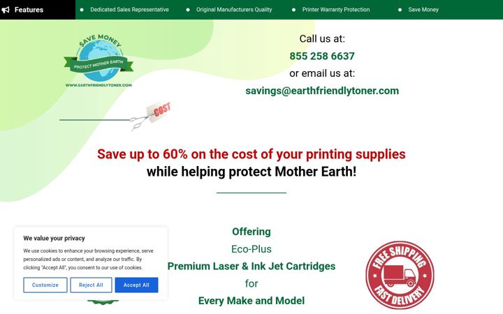 Screenshot of earth-toner.com