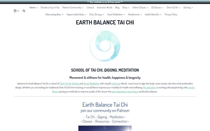 Screenshot of earthbalance-taichi.com