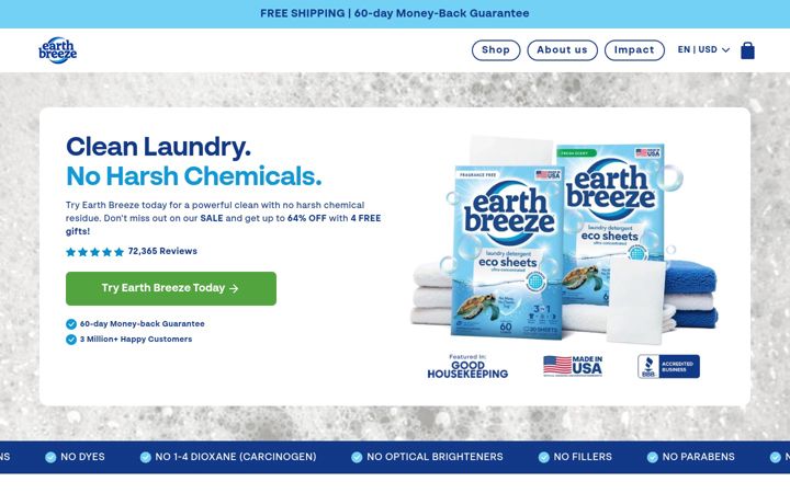 Screenshot of earthbreeze.com